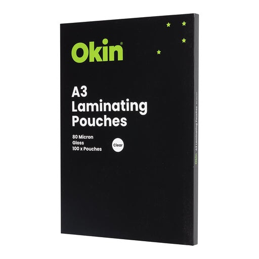 Okin Laminating Pouches A3 Gloss 80mic Pack of 100
