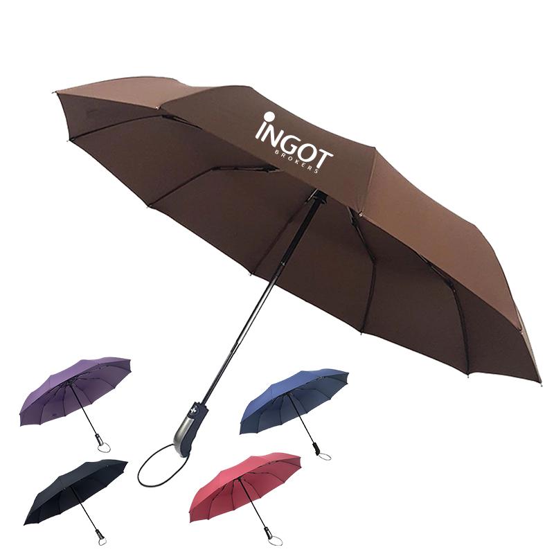 10 Ribbed Automatic Triple-Folding Umbrella1000 