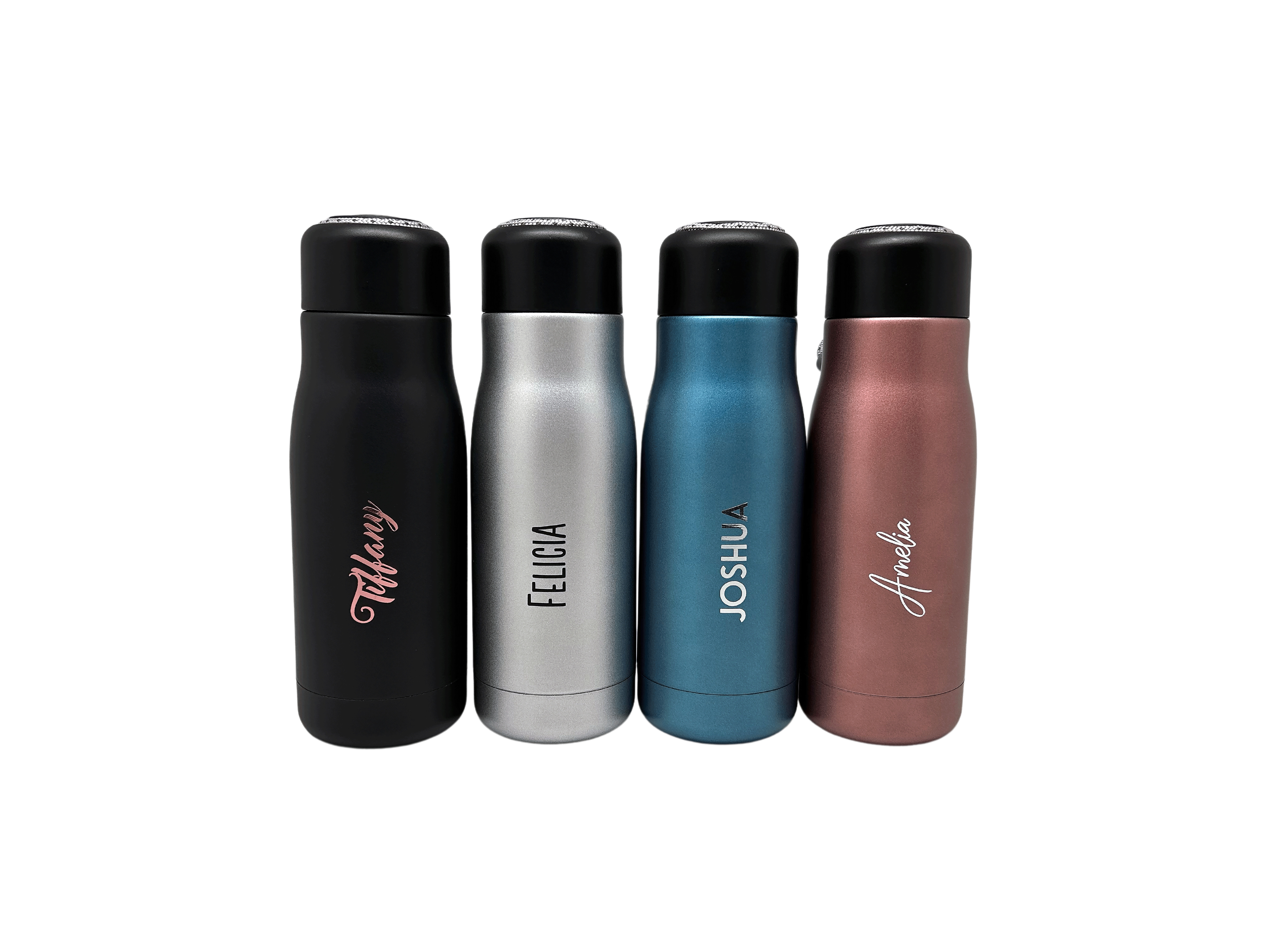 Small Sports Stainless Steel Vacuum Bottle - 350mlBlack / Name Only