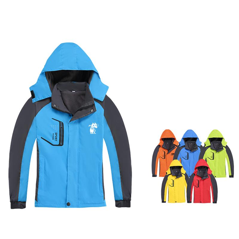 Zippered Long-Sleeved Waterproof Jacket With Fleece Lining500 