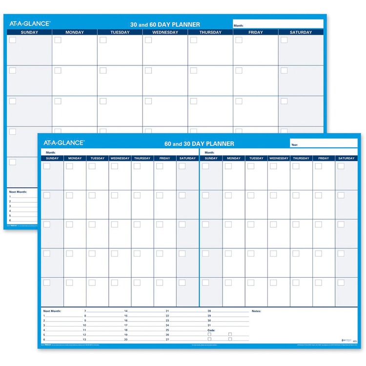 At-A-Glance 30/60 Day Undated Horizontal Wall Planner [SKU - AAGPM33328]EA