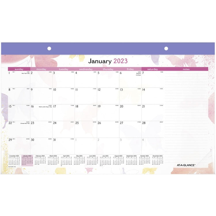 At-A-Glance Watercolors Monthly Desk Pad [SKU - AAGSK91705]EA