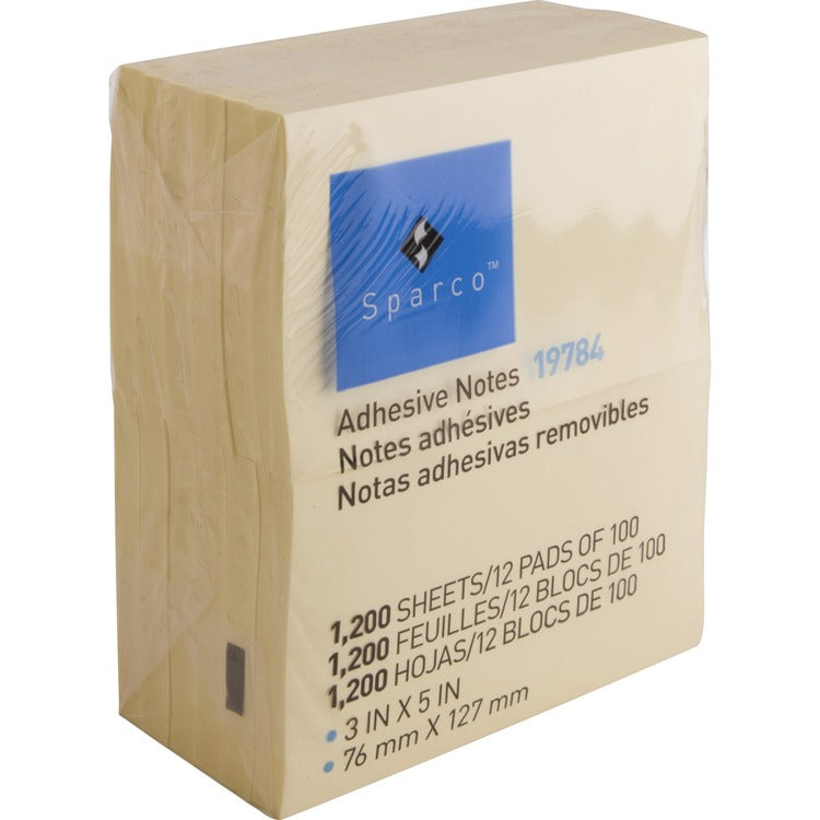 Sparco Premium Yellow Adhesive Notes [SKU - SPR19784]PK