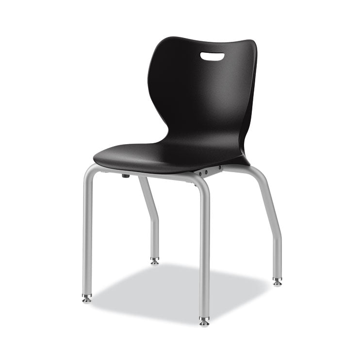 SmartLink Four-Leg Chair, 19.5  x 19.63  x 31 , Onyx Seat, Onyx Base, 4/Carton