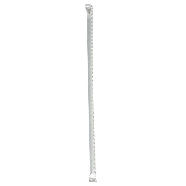 Wrapped Giant Straws, 10.25 , Polypropylene, Black, 1,200/Carton