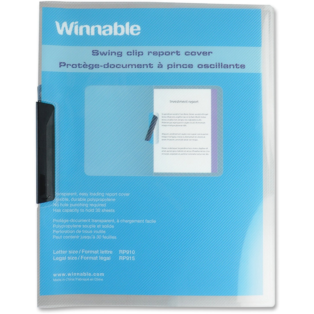 Winnable RP910 Swing Clip Report Cover