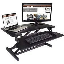 Victor High Rise Height Adjustable Compact Standing Desk with Keyboard Tray