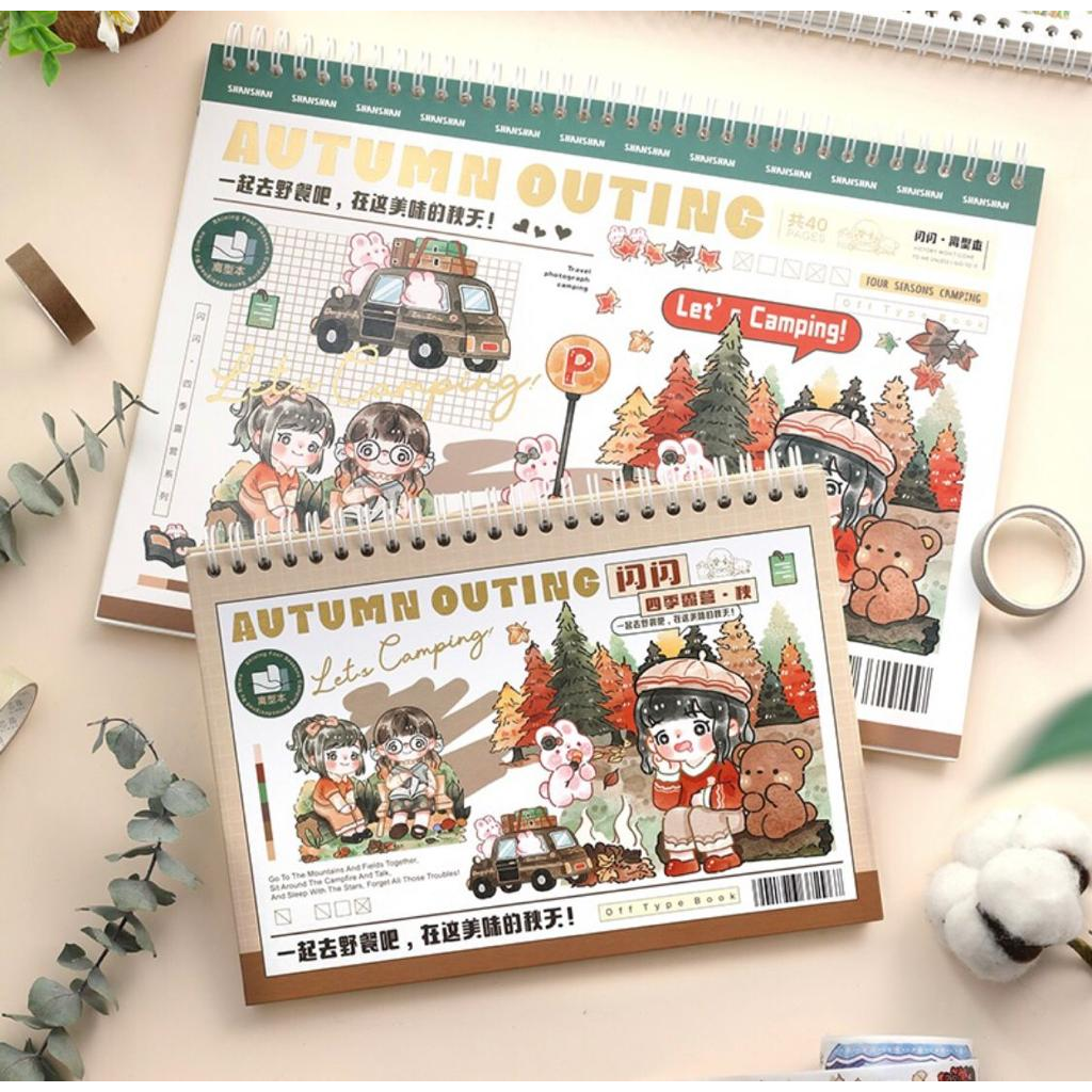 Simno Sticker Book A4 Size OutingAutumn Outing