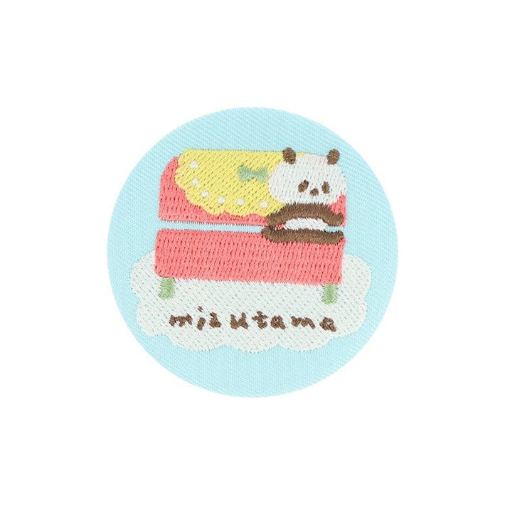Suntar Mizutama Embroidered Can BadgeLight Blue