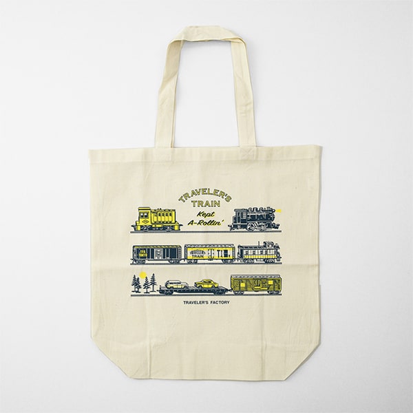 Traveler's Factory Tote Bag Traveler's Train Pattern