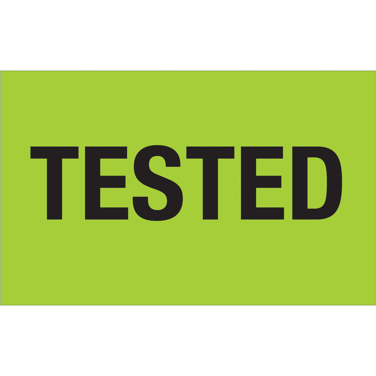 1 1/4 x 2" - "Tested" (Fluorescent Green) Labels 500/Roll