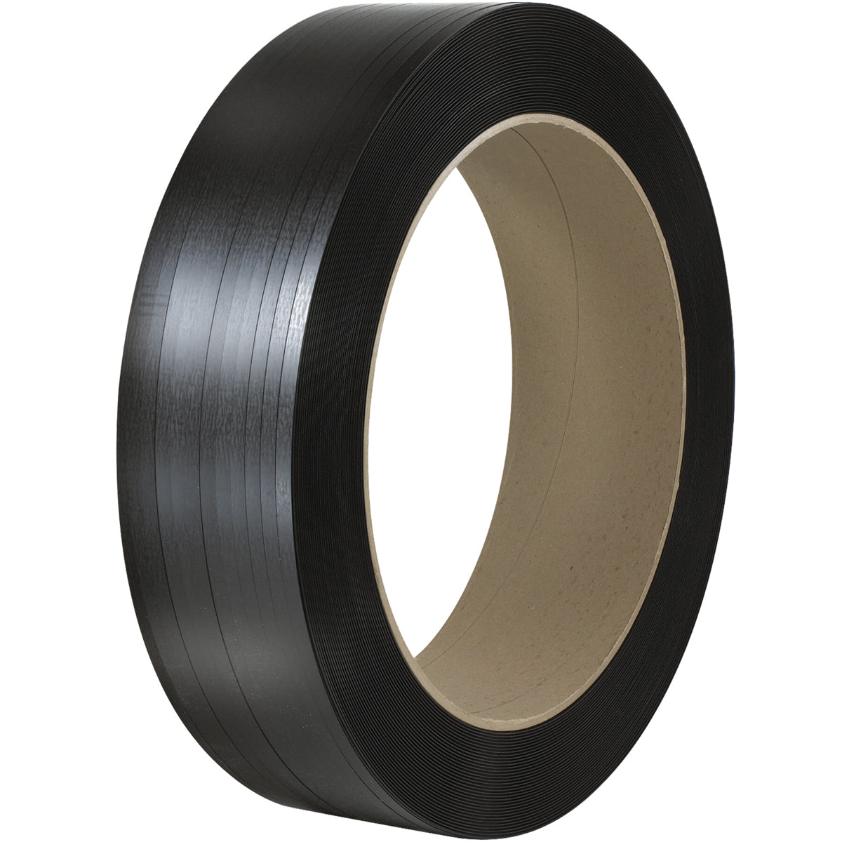 1/2" x .015 500# (16x3) Polyester Strap 9000 Feet (two 4500 Foot rolls) BLACK 2/Case