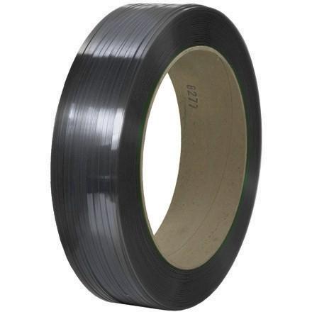 1/2" x .020 600# (16x3) Polyester Strap 7200 Feet (two 3600 Foot rolls) BLACK 2/Case
