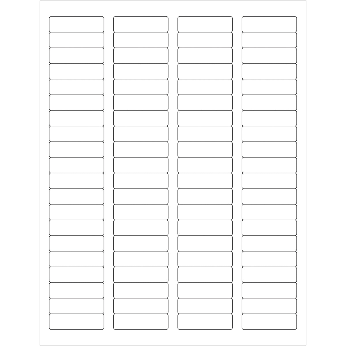 1 3/4 x 1/2" White Rectangle Laser Labels - Master Case 80000/Case