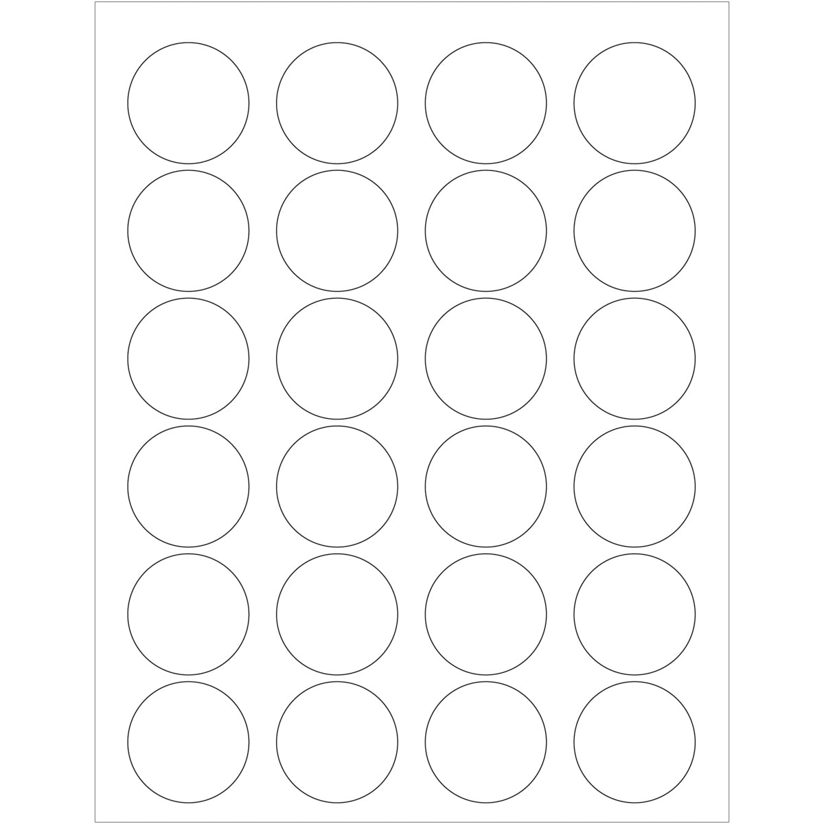 1.625" White Circle Laser Labels 2400/Case