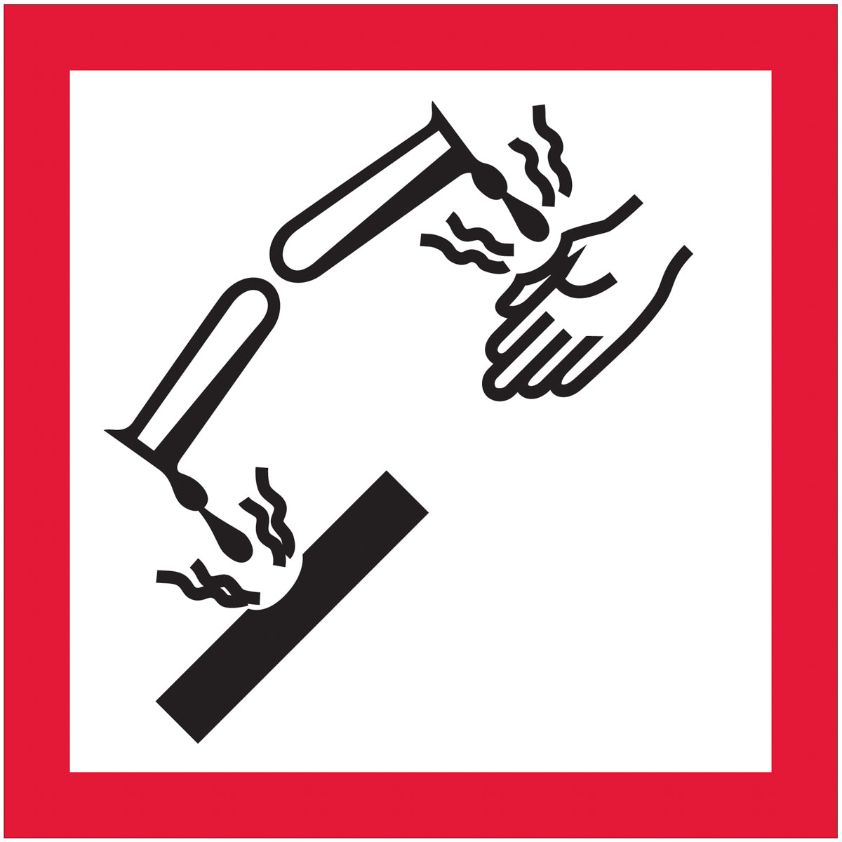 1 x 1" Pictogram - Corrosion Labels 500/Roll
