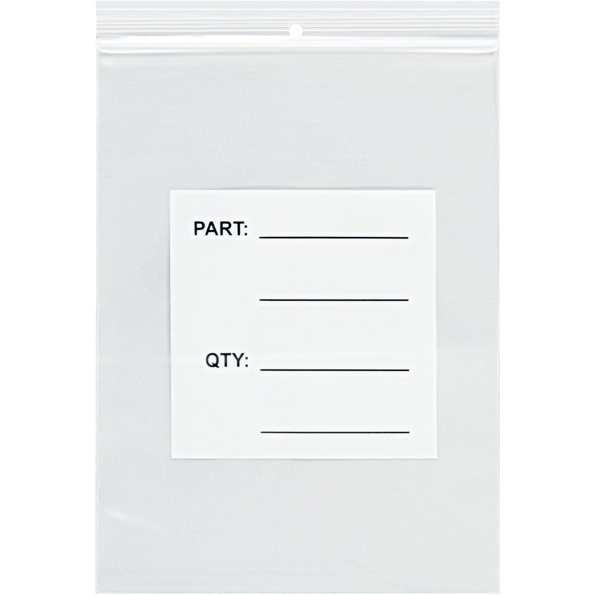 10 x 10 - 4 Mil Parts Bags w/ Hang Holes 1000/Case