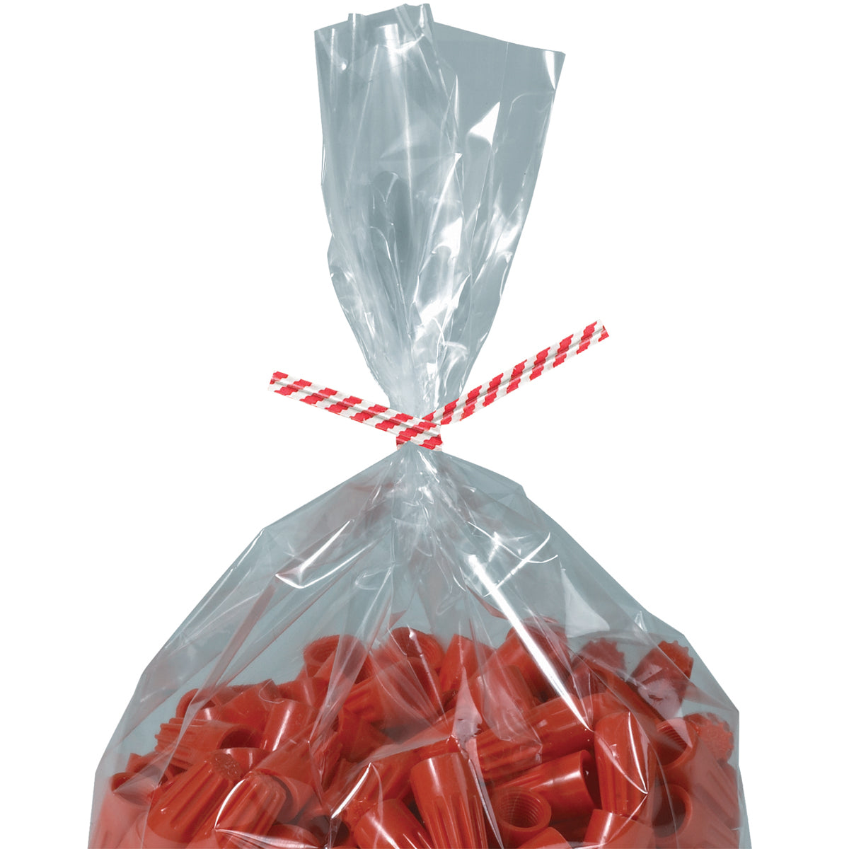 10 x 5/32 Red Candy Stripe Paper Twist Ties 2000/Case