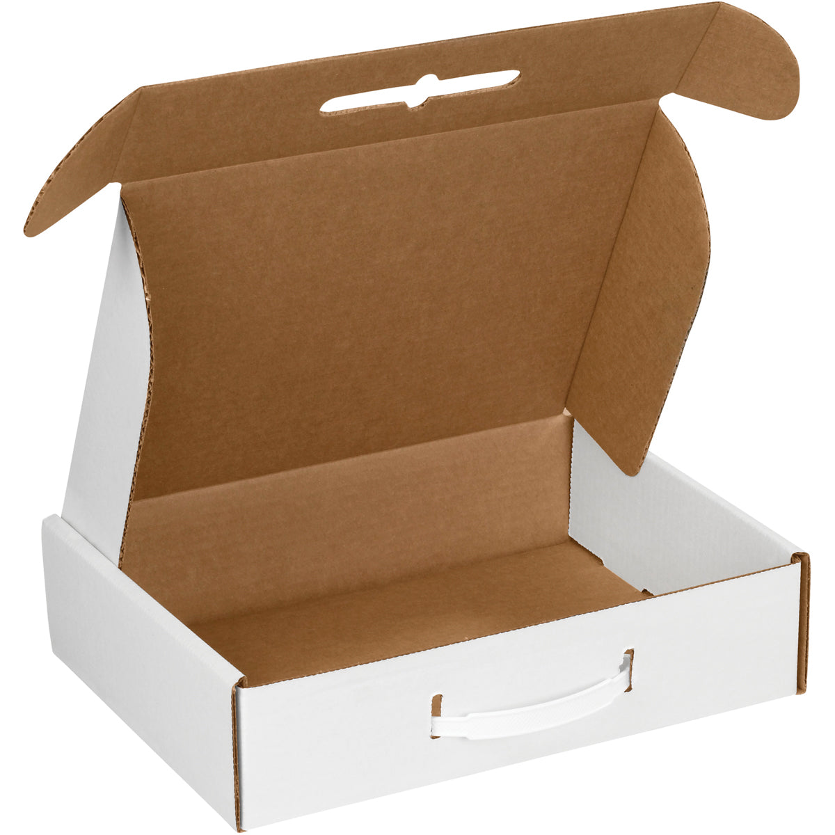 12 1/8 x 9 1/4 x 3 White Corrugated Carrying Cases 10/Bundle