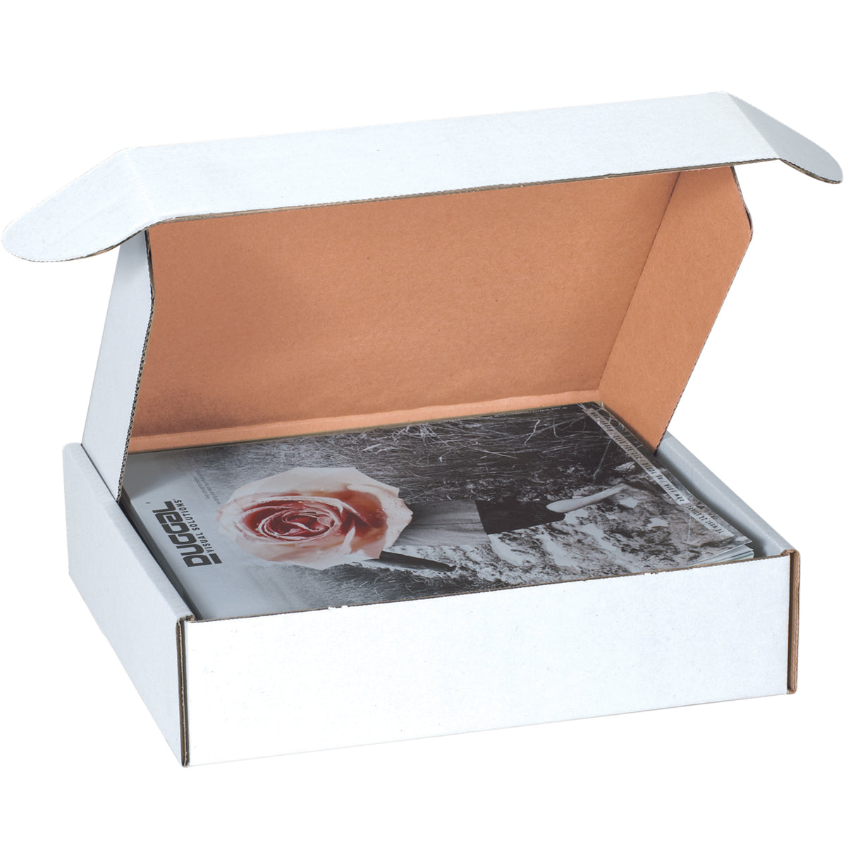 12 1/8 x 9 1/4 x 3 White Deluxe Literature Mailers  50/Bundle