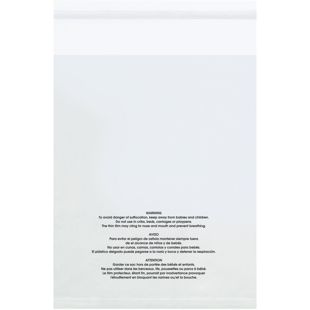 12 x 16 - 1.5 Mil (100 Pack) Resealable Suffocation Warning Poly Bags