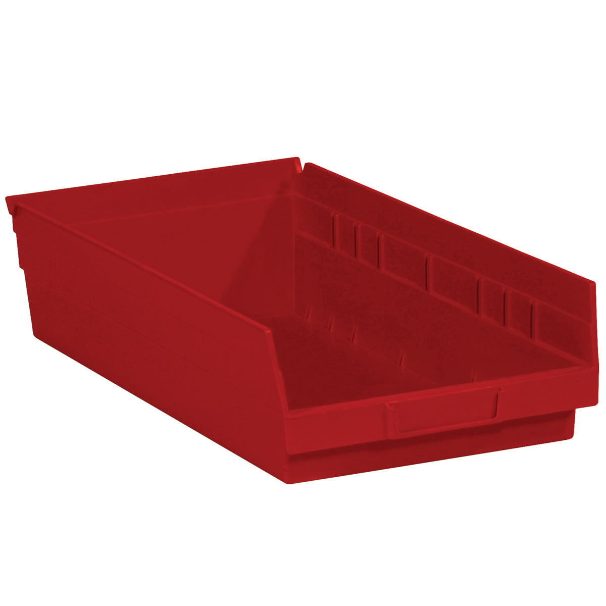 17 7/8 x 11 1/8 x 4 Red Plastic Shelf Bin Boxes 8/Case