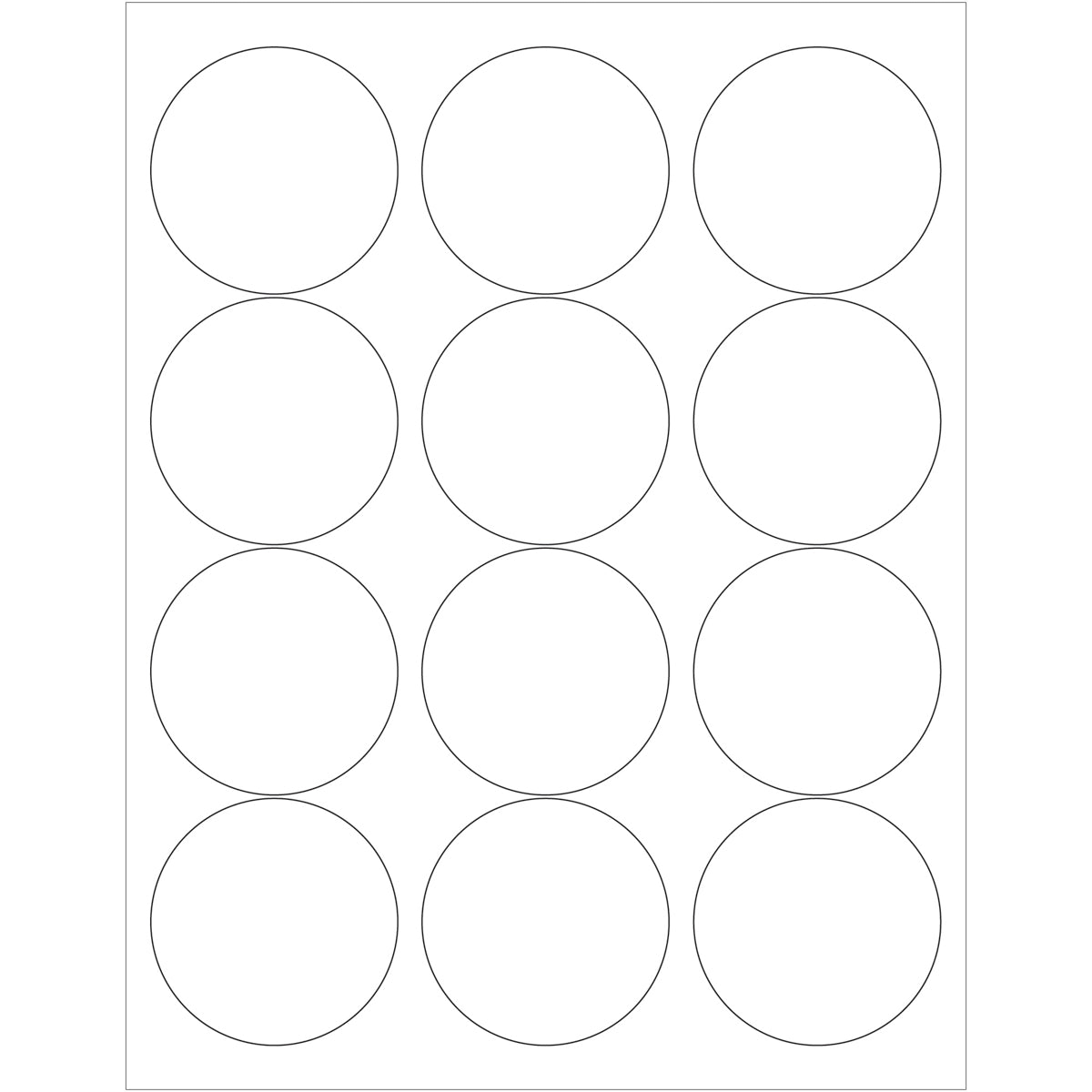 2 1/2" White Circle Laser Labels 1200/Case