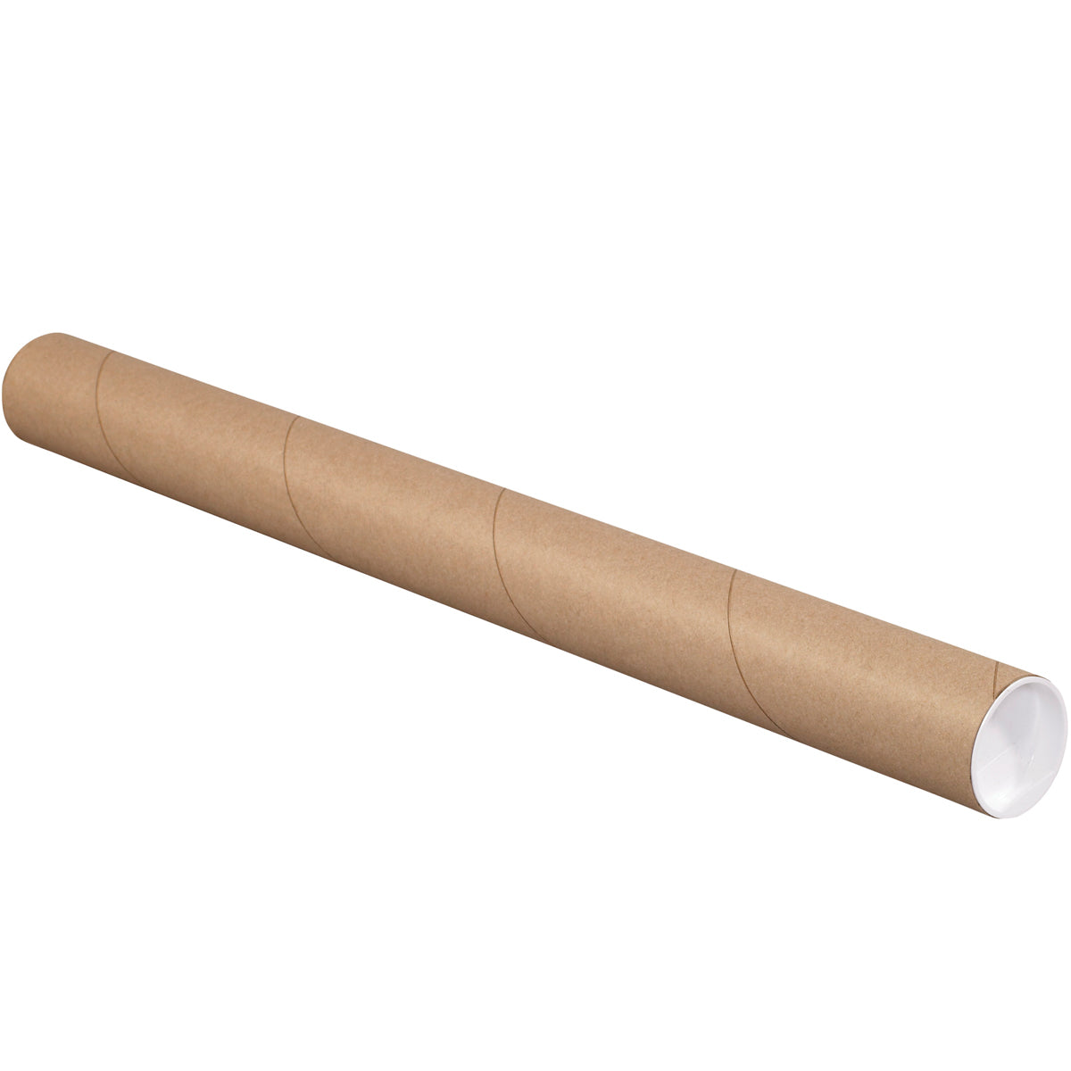 2 1/2 x 12 Brown Mailing Tubes With End Caps .060 Gauge 34/Case