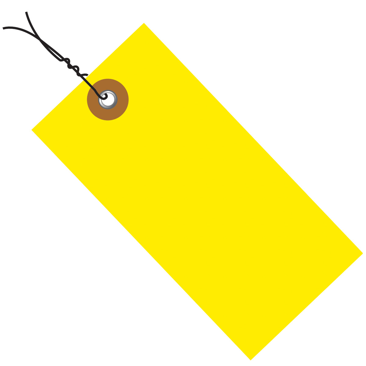 2 3/4 x 1 3/8 Yellow Tyvek Pre-Wired Shipping Tag 100/Case