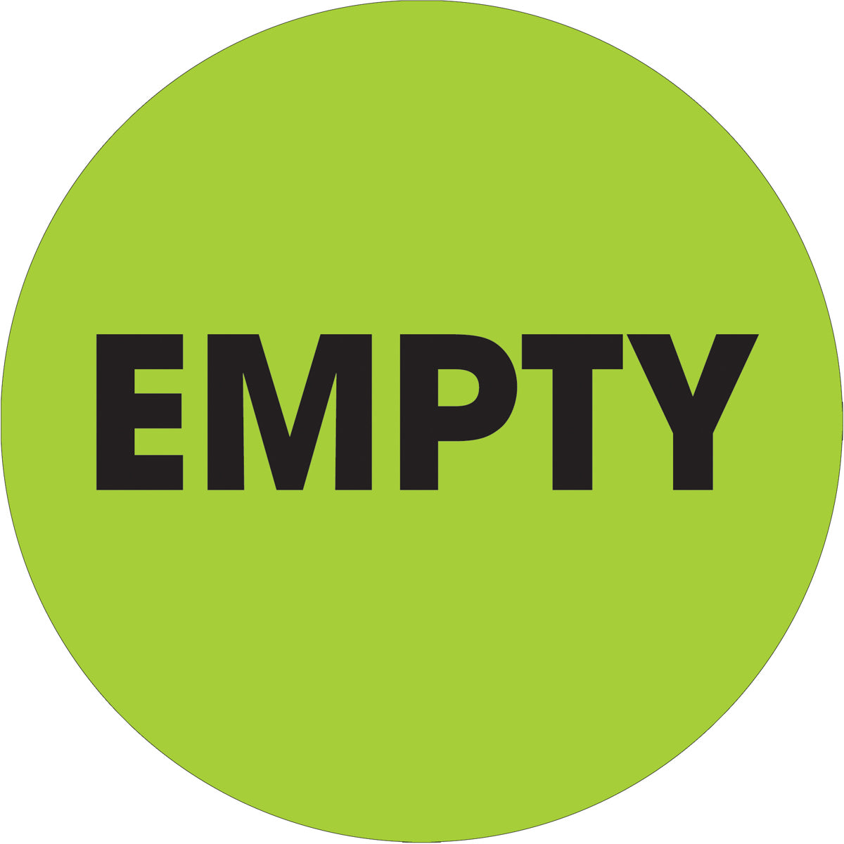 2" Circle - "Empty" Fluorescent Green Labels 500/Roll