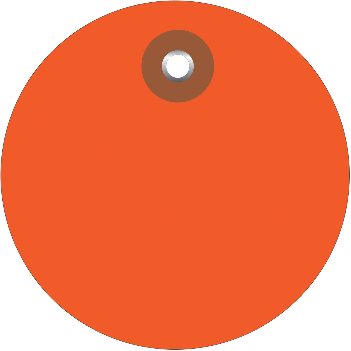 2" Orange Plastic Circle Tags 100/Case