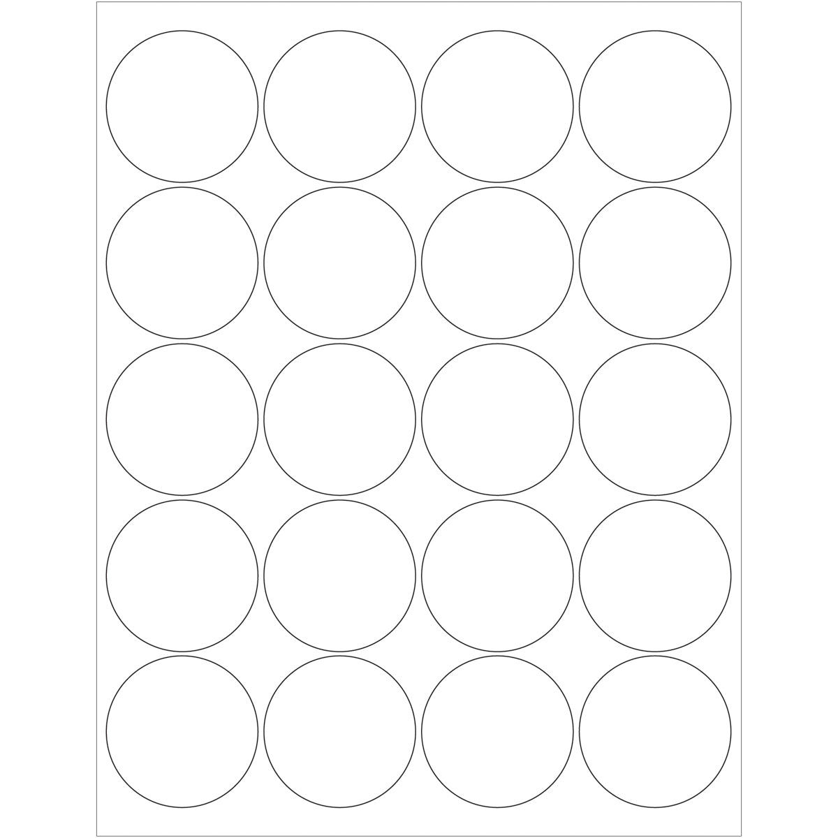 2" White Circle Laser Labels 2000/Case
