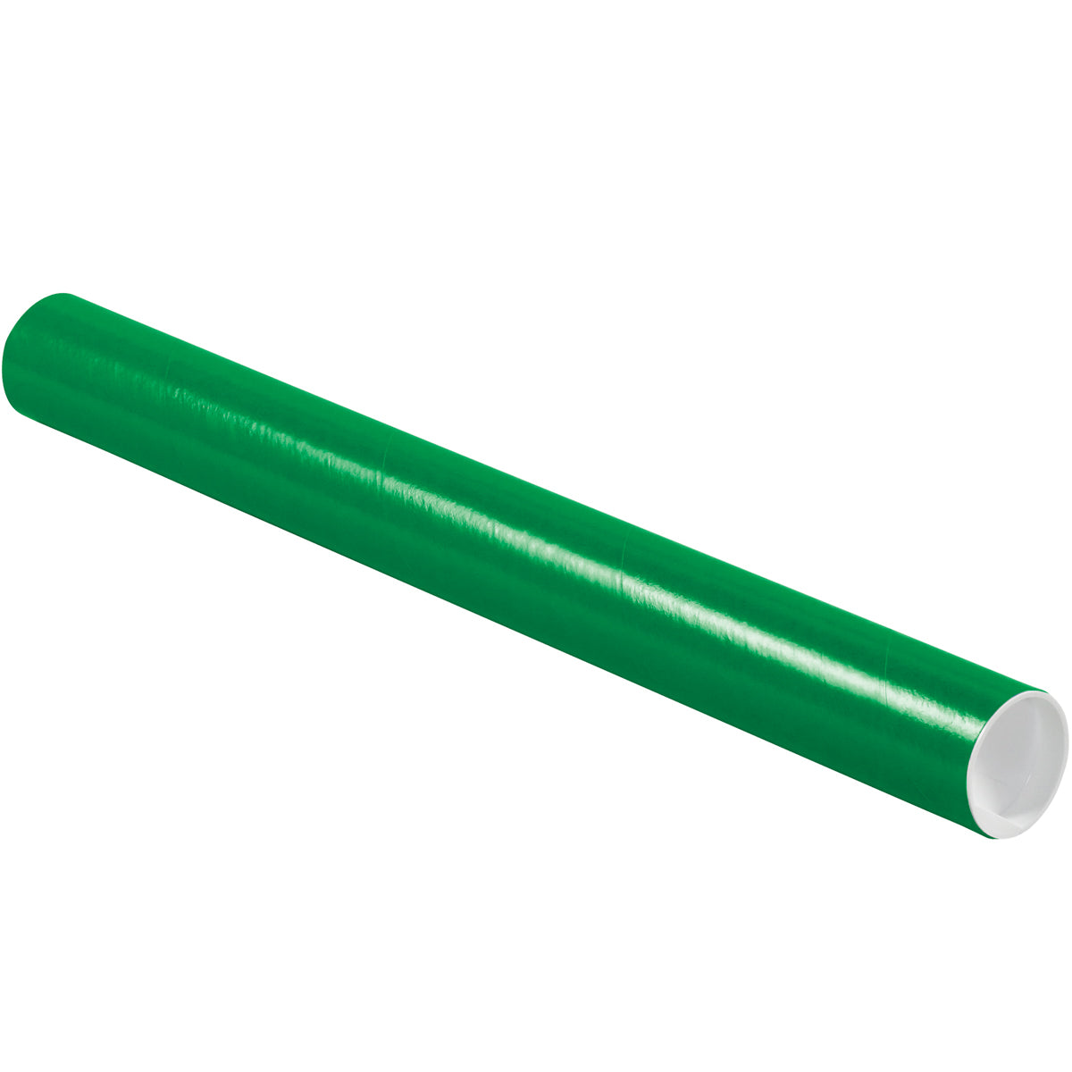 2 x 18 Green Mailing Tubes With End Caps .060 Gauge 50/Case