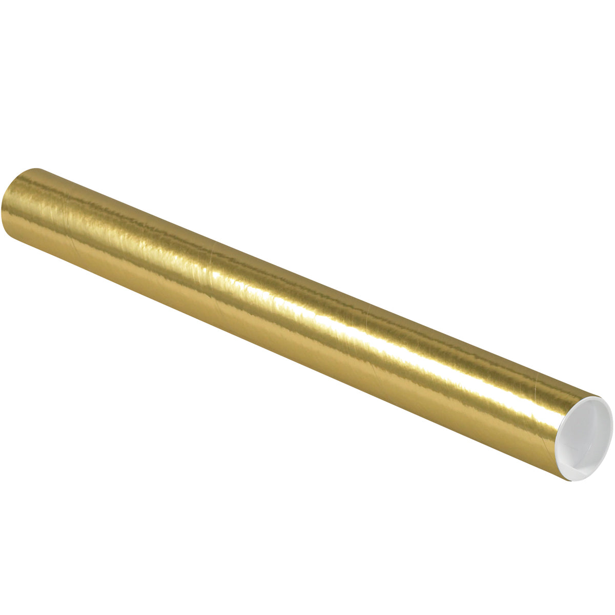 2 x 20 Gold Mailing Tubes With End Caps .060 Gauge 50/Case