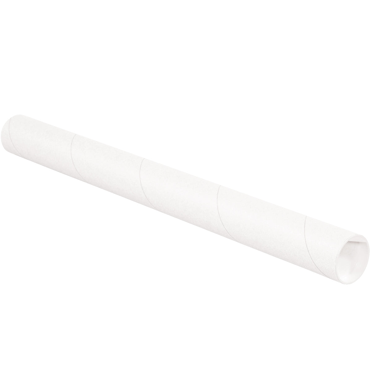 2 x 20 White Mailing Tubes With End Caps .060 Gauge 50/Case