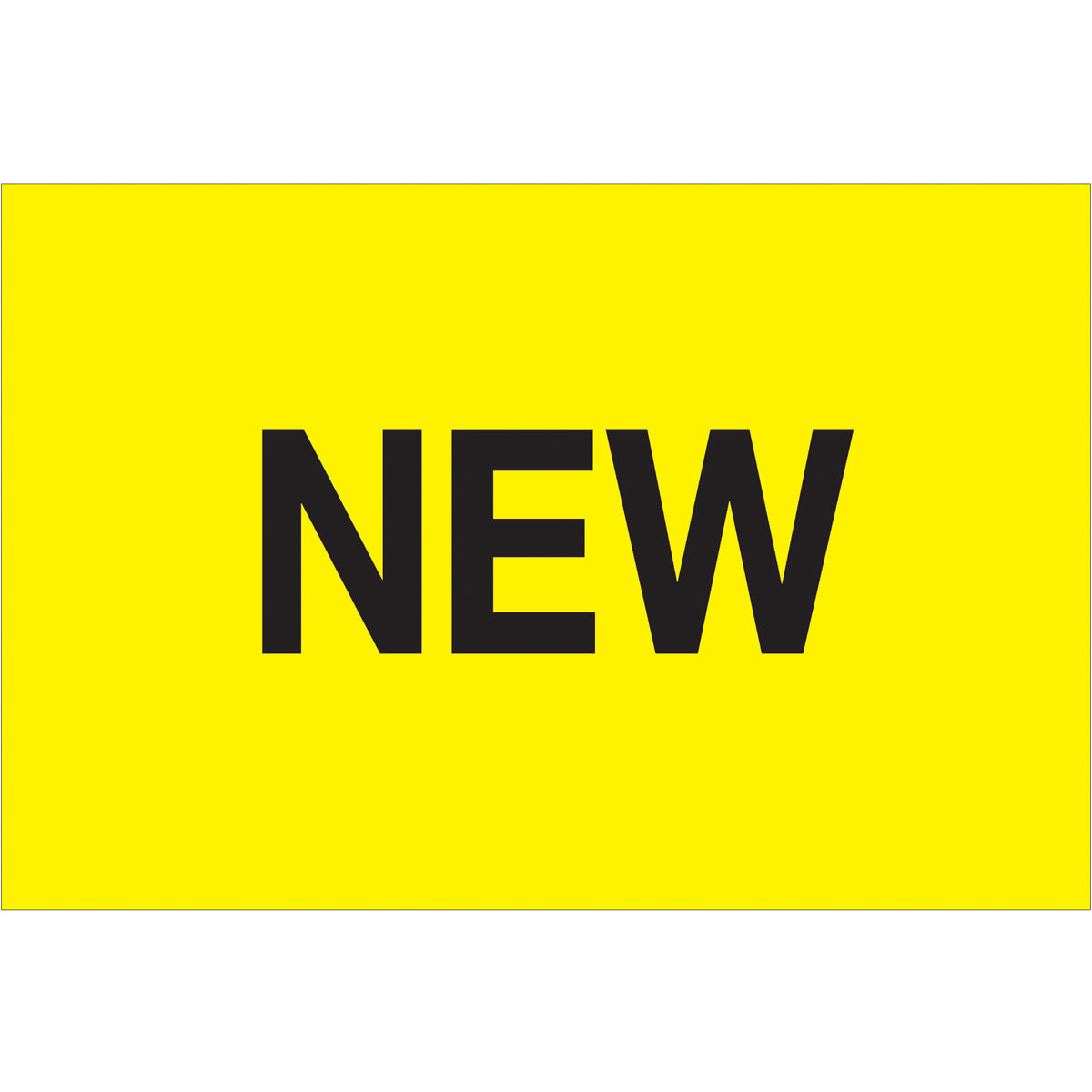 2 x 3" - "New" (Fluorescent Yellow) Labels 500/Roll