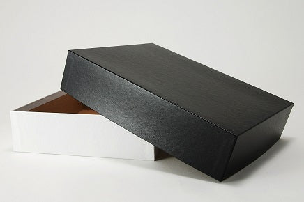 3 1/2 x 2 1/2 x 1/2 Black Leather Lid Rigid 2-pc Photography Box 100/Case