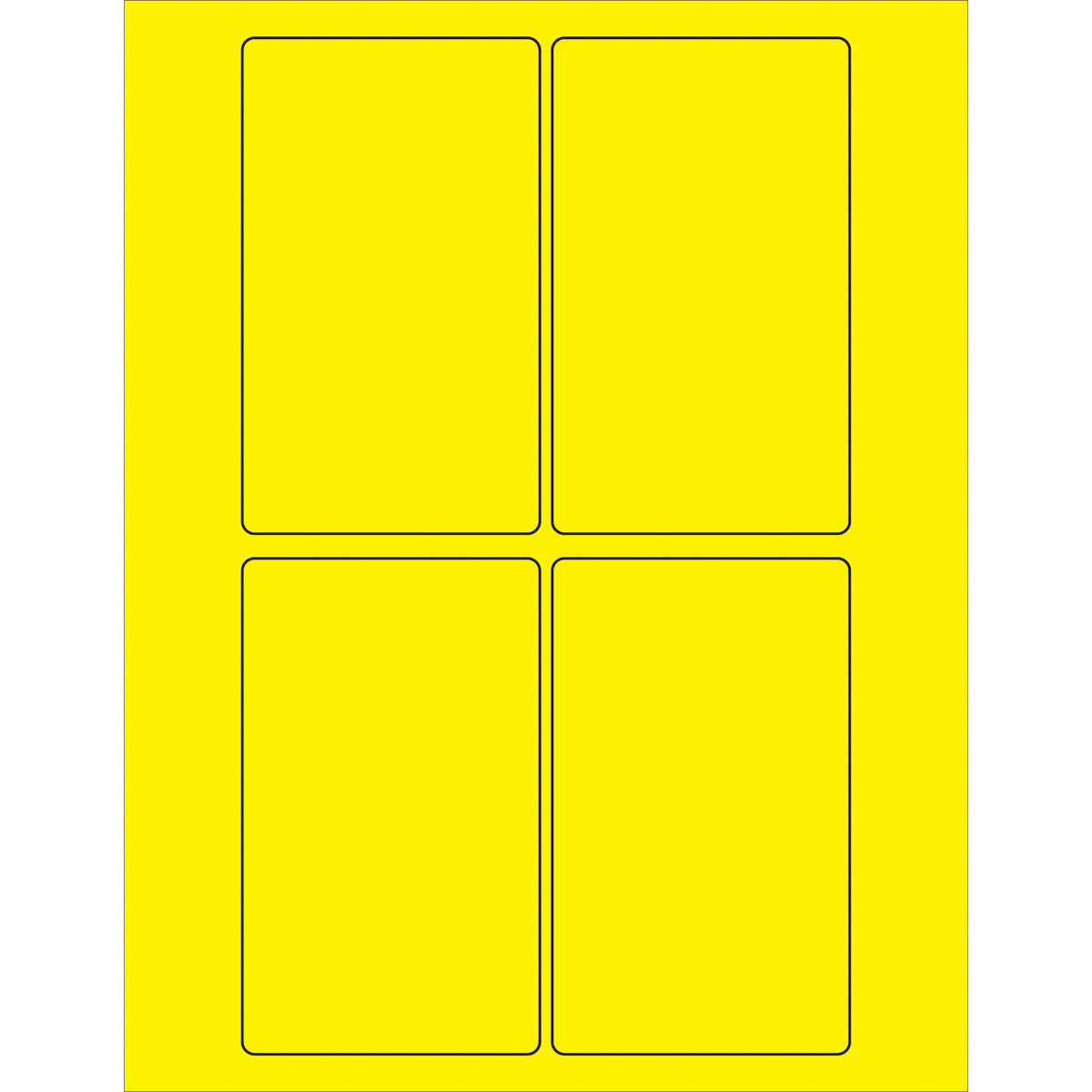 3 x 5" Fluorescent Yellow Rectangle Laser Labels 400/Case