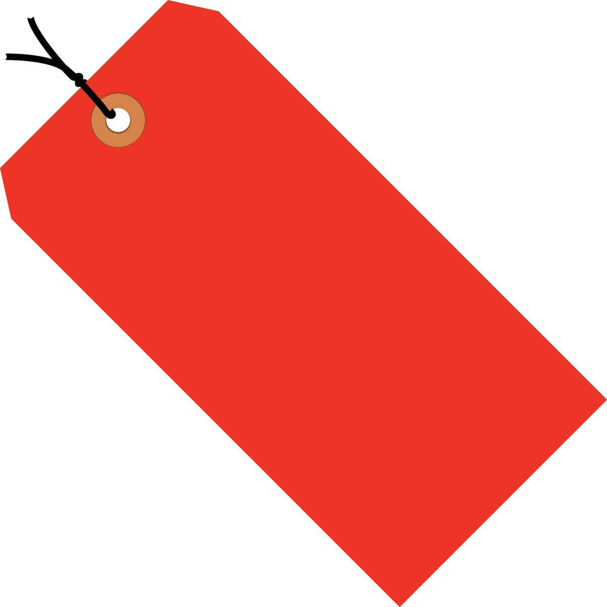 4 3/4 x 2 3/8 Fluorescent Red 13 Pt. Shipping Tags - Pre-Strung 1000/Case