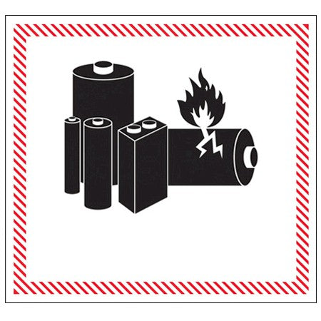 4 5/8 x 5" - "Caution - Lithium Battery Handling" Labels 500/Roll