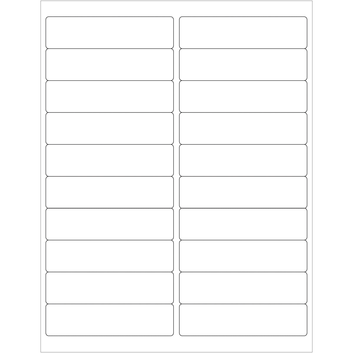 4 x 1" White Rectangle Laser Labels 2000/Case