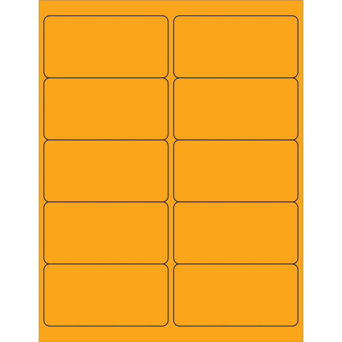 4 x 2" Fluorescent Orange Rectangle Laser Labels 1000/Case