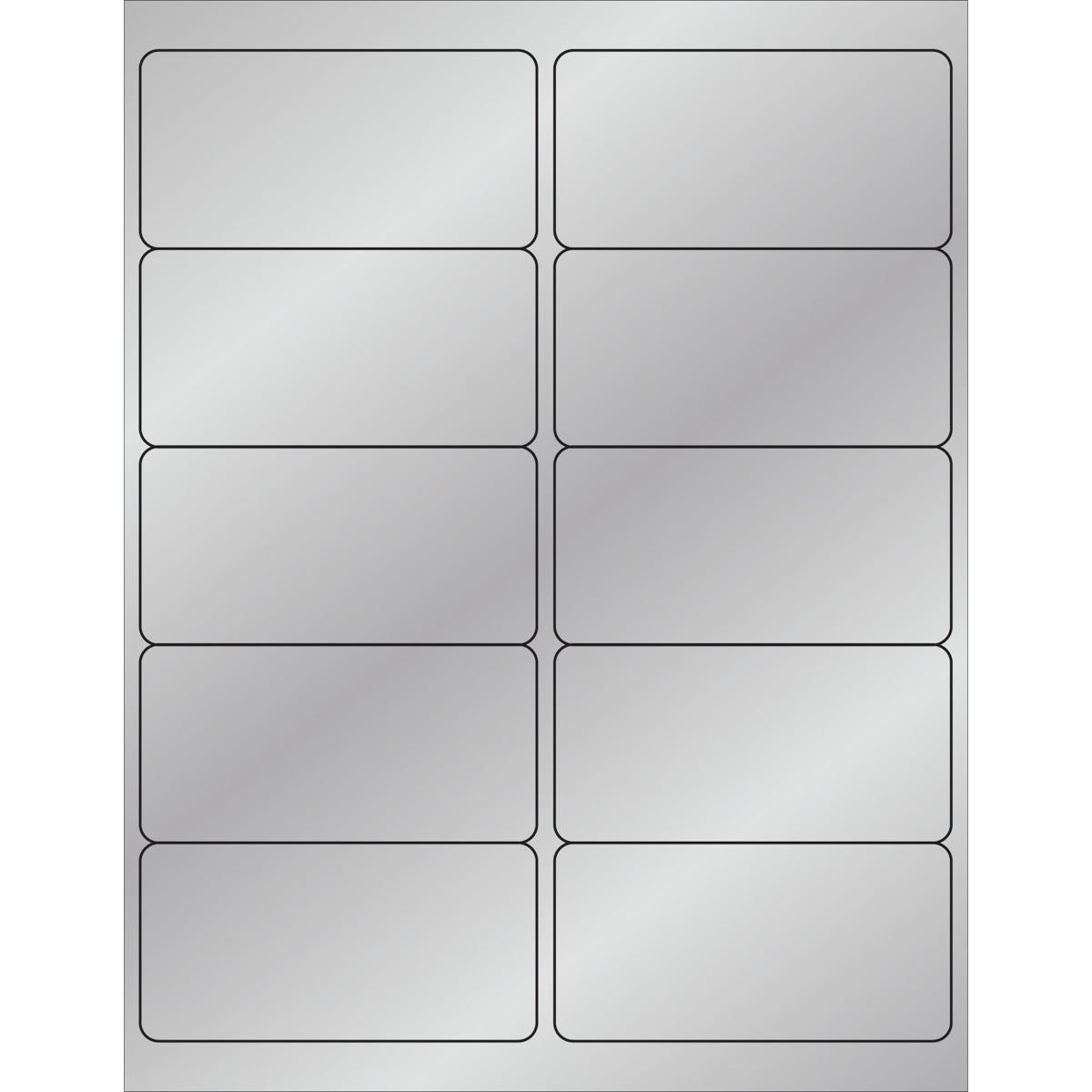 4 x 2" Silver Foil Rectangle Laser Labels 1000/Case