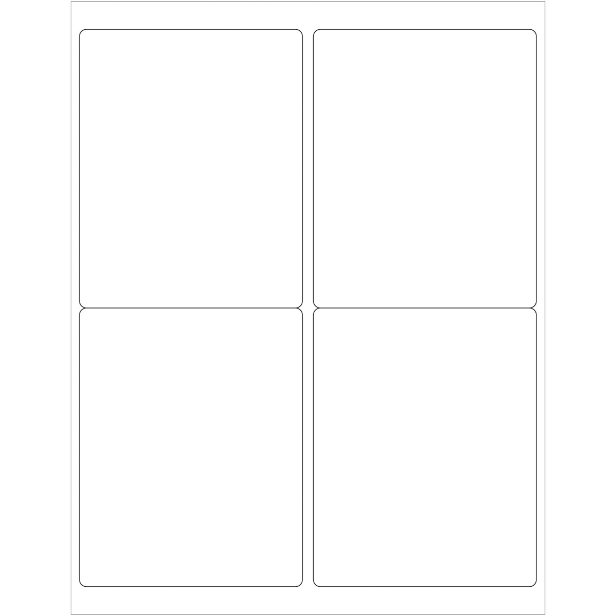 4 x 5" White Rectangle Laser Labels 400/Case