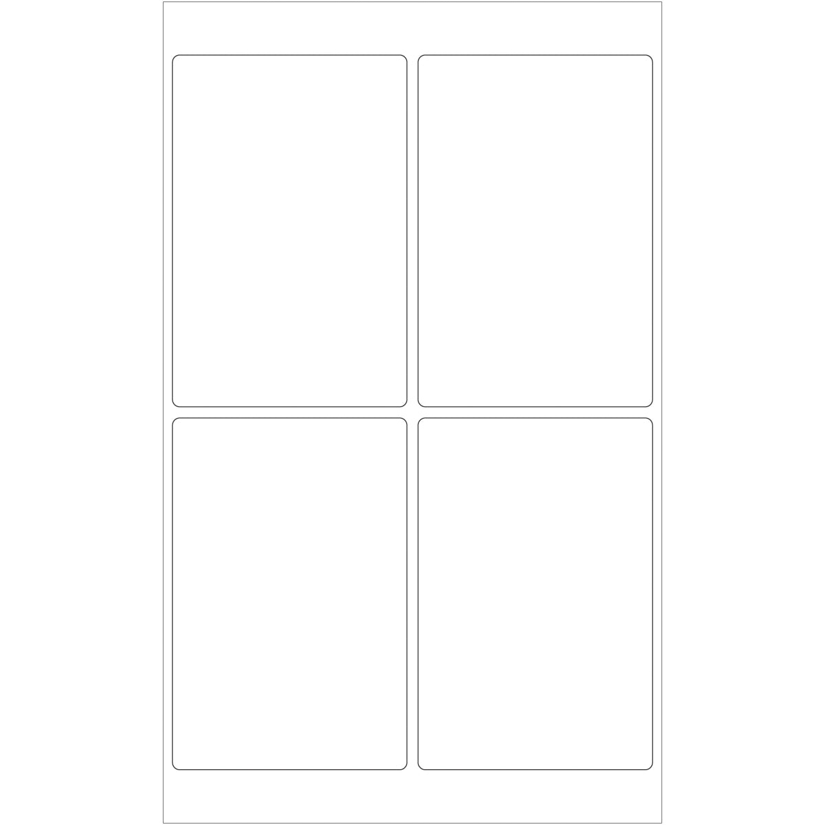 4 x 6" White Rectangle Laser Labels 400/Case