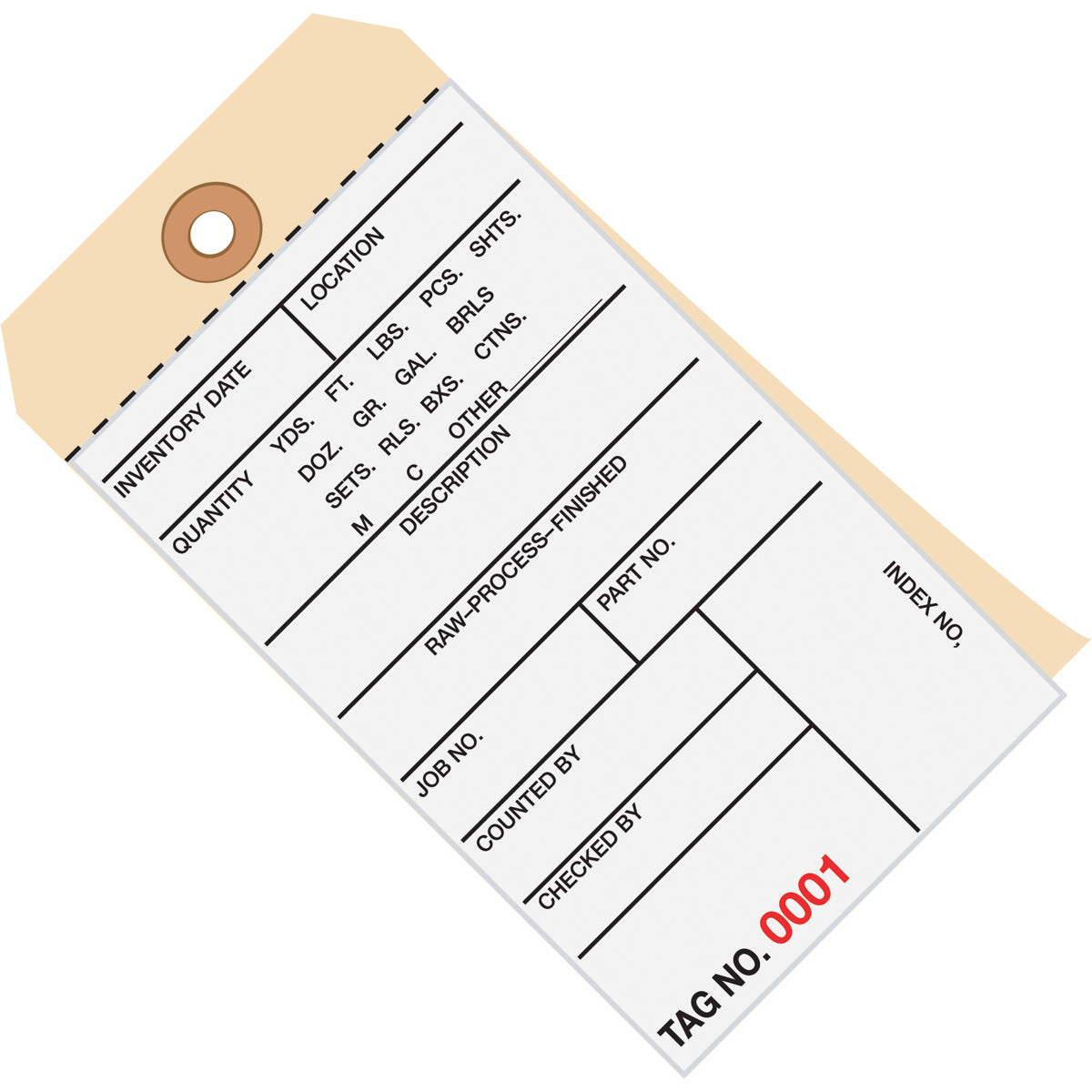 6 1/4 x 3 1/8 - (5000-5499) Inventory Tags 2 Part Carbonless # 8 500/Case