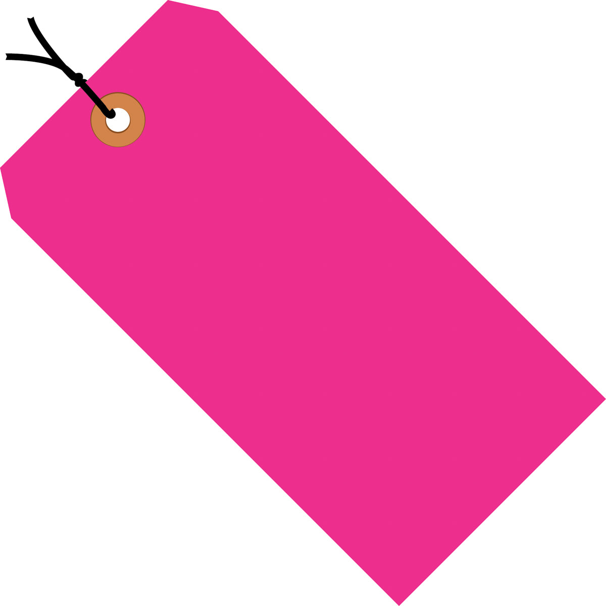 6 1/4 x 3 1/8 Fluorescent Pink 13 Pt. Shipping Tags - Pre-Strung 1000/Case