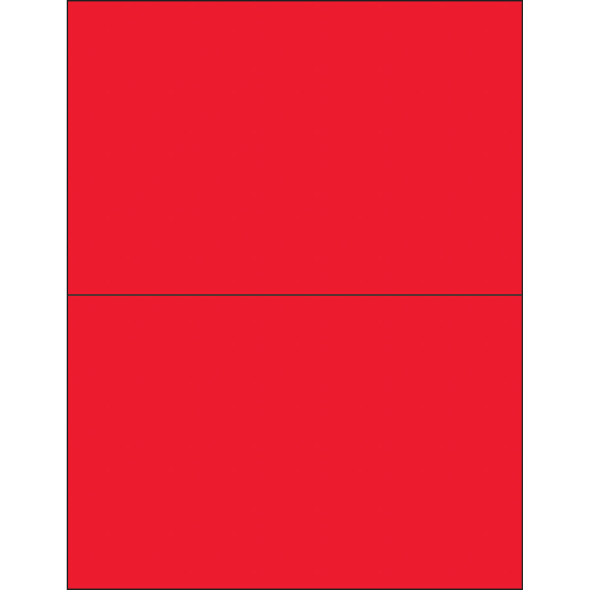8 1/2 x 5 1/2" Fluorescent Red Removable Rectangle Laser Labels 200/Case