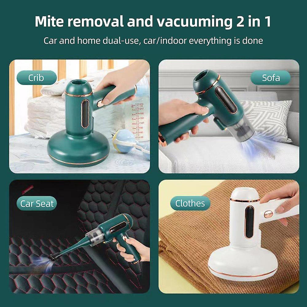 (Net) 3in1 Mattress Vacuum Cleaner USB Charging Electric High Pressure Household Mite Vacuum Cleaner Bed Vacuum Cleaner / JB-118White