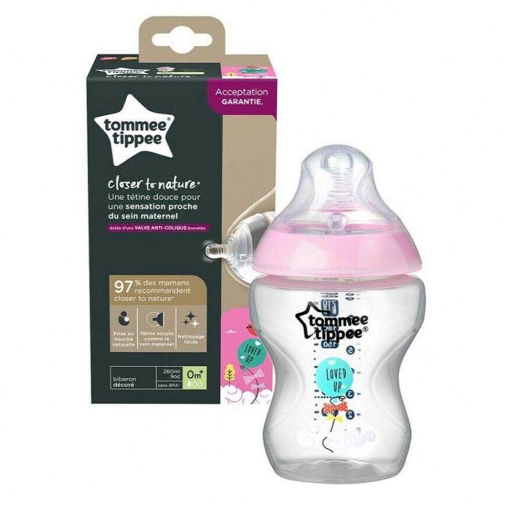 Tommee Tippee  Closer To Nature Feeding Bottle Pink  260ml / 25023